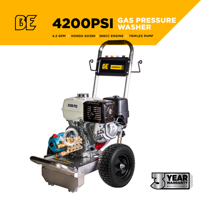 Be Power Equipment 4,200 PSI 4.2 GPM Cold Water Gas Pressure Washer - B4213HSJ
