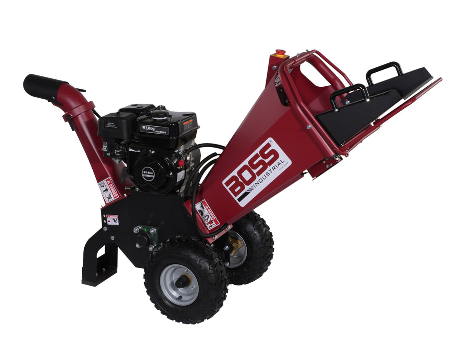 Boss Industrial 4 Inch 7hp Gas Powered Chipper Shredder with Dual Belt Drive CGR40