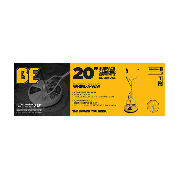 Be Power Equipment 20" Whirl-A-Way Pressure Washer Surface Cleaner  85.403.007