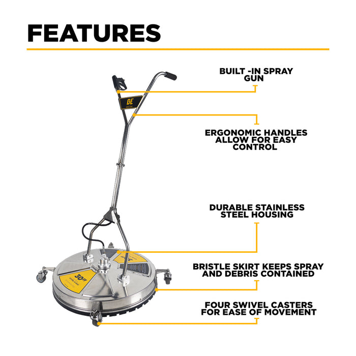Be Power Equipment 16" Whirl-A-Way Pressure Washer Surface Cleaner 85.403.003