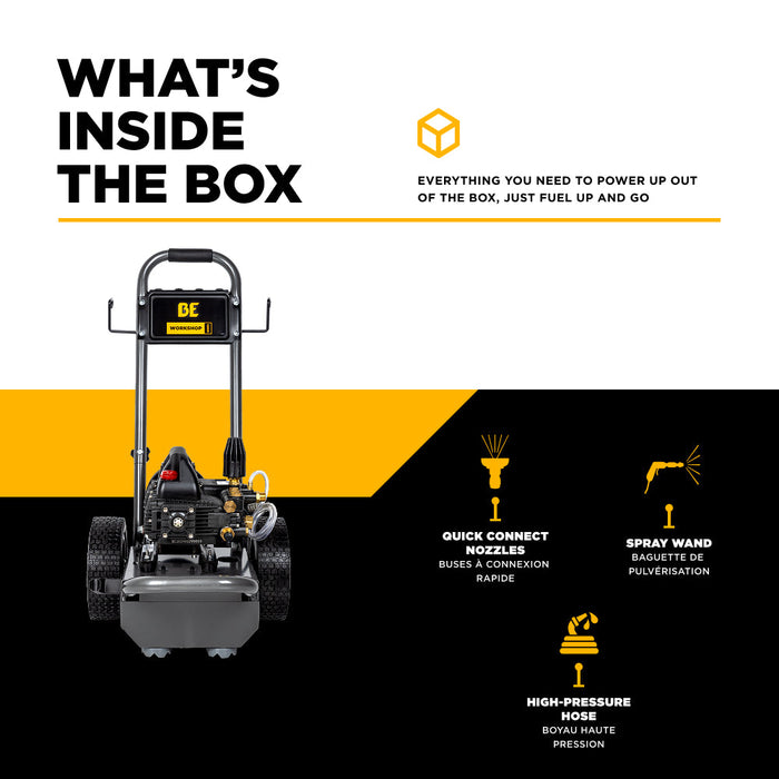 Be Power Equipment 1,500 PSI 1.6 GPM 1.5 HP Electric Pressure Washer with Powerease Motor and Triplex Pump - B1515EN