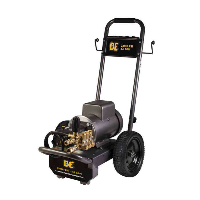 Be Power Equipment 2,000 PSI 4.0 GPM Cold Water Electric Pressure Washer with Baldor Motor and CP Triplex Pump - B205EA