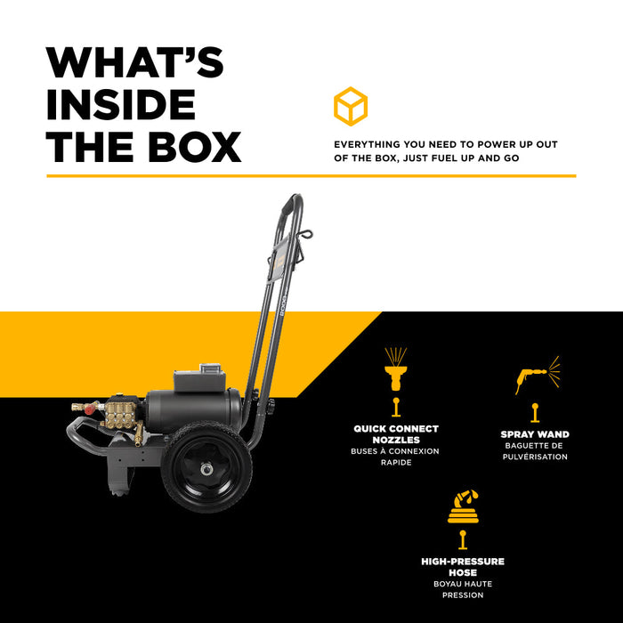Be Power Equipment 2,000 PSI 3.5 GPM 5.0 HP Electric Pressure Washer with Baldor Motor and General Triplex Pump - B205EG
