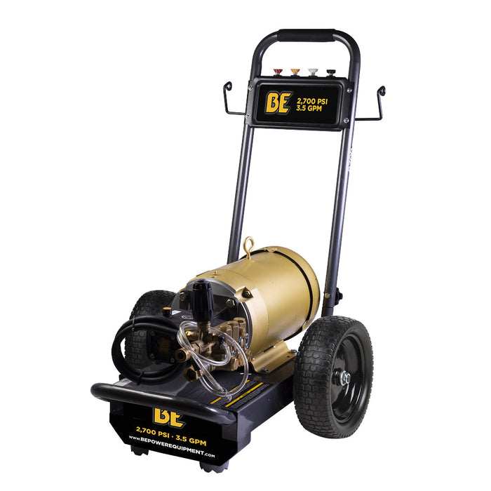 Be Power Equipment 2,700 PSI 4.0 GPM Cold Water Electric Pressure Washer with Baldor Motor and CP Triplex Pump - B2775E3AHE