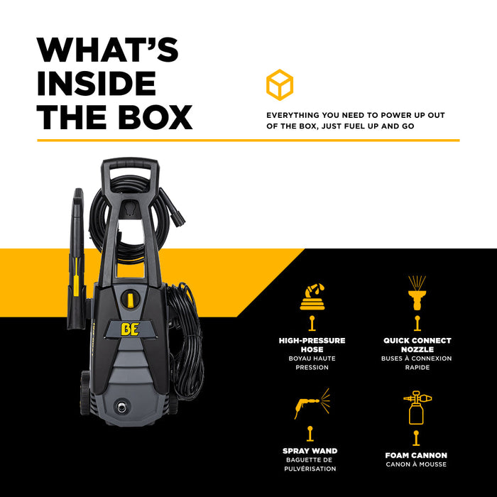 Be Power Equipment 1,700 PSI 1.7 GPM Electric Power Washer with Powerease Motor and AR Axial Pump - P1715EN
