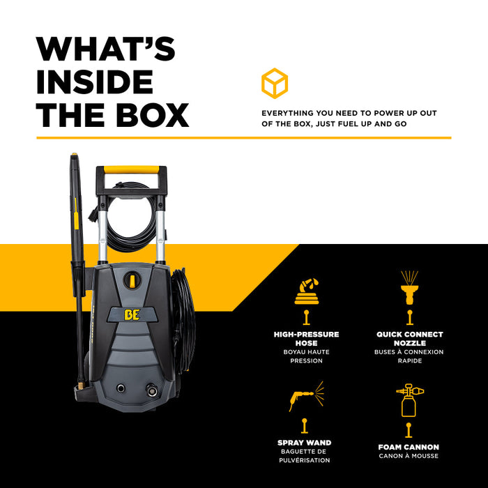 Be Power Equipment 2,000 PSI 1.7 GPM Cold Water Corded Electric Pressure Washer - P1915EN