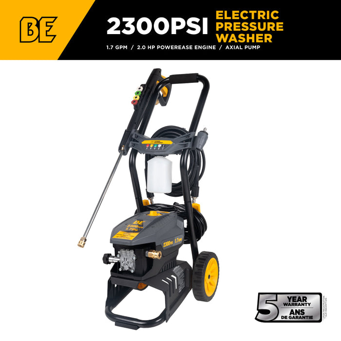 Be Power Equipment 2,300 PSI 1.7 GPM Cold Water Corded Electric Pressure Washer - P2317EN