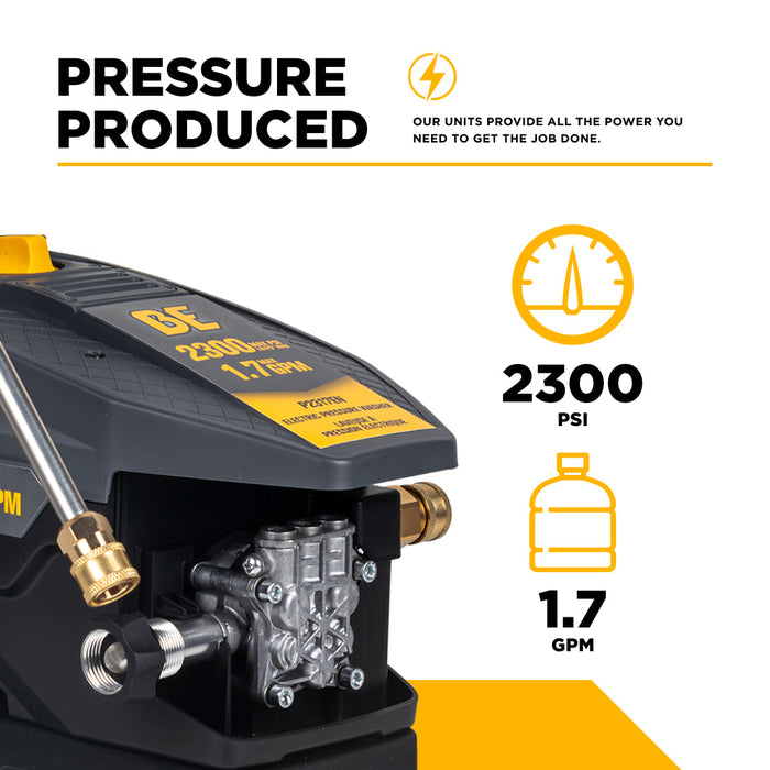Be Power Equipment 2,300 PSI 1.7 GPM Cold Water Corded Electric Pressure Washer - P2317EN