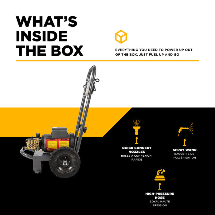 Be Power Equipment 1,500 PSI 2.0 GPM Cold Water Electric Pressure Washer with Baldor Motor and CP Triplex Pump - PE-1520EW1A