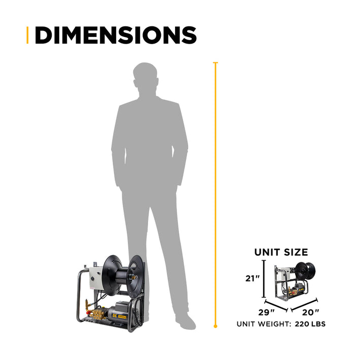 Be Power Equipment 1,500 PSI 2.0 GPM Wall Mount Cold Water Electric Pressure Washer with Baldor Motor and CP Triplex Pump - X-1520FW1ARH