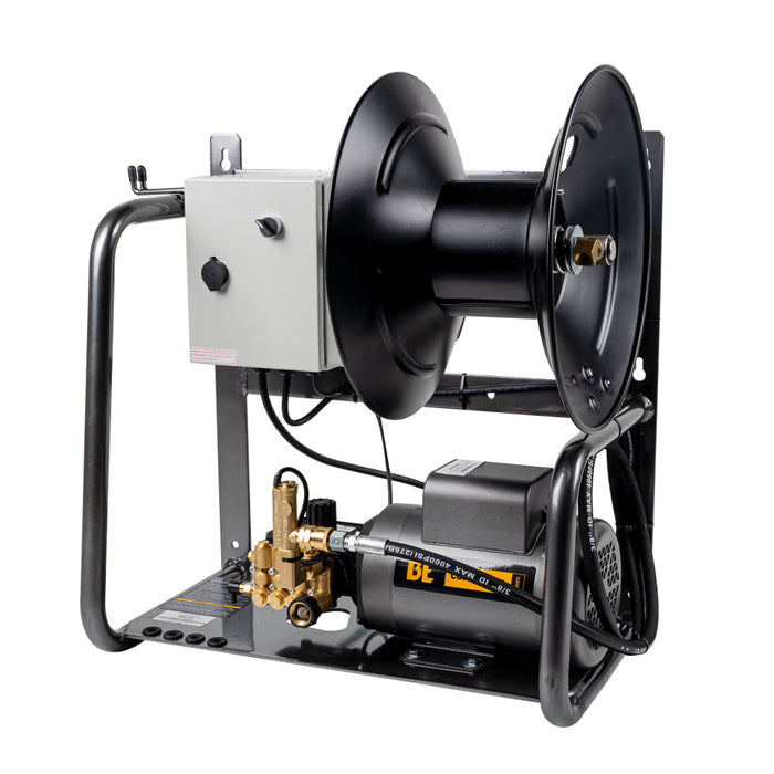 Be Power Equipment 1,500 PSI 2.0 GPM Wall Mount Cold Water Electric Pressure Washer with Baldor Motor and CP Triplex Pump - X-1520FW1ARH