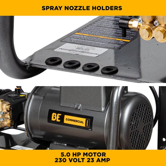 Be Power Equipment 2,000 PSI 4.0 GPM Wall Mount Cold Water Electric Pressure Washer with Baldor Motor and CP Triplex Pump - X-2050FW1A