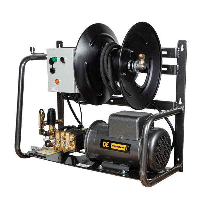 Be Power Equipment 2,000 PSI 4.0 GPM Wall Mount Cold Water Electric Pressure Washer with Baldor Motor and CP Triplex Pump - X-2050FW1A