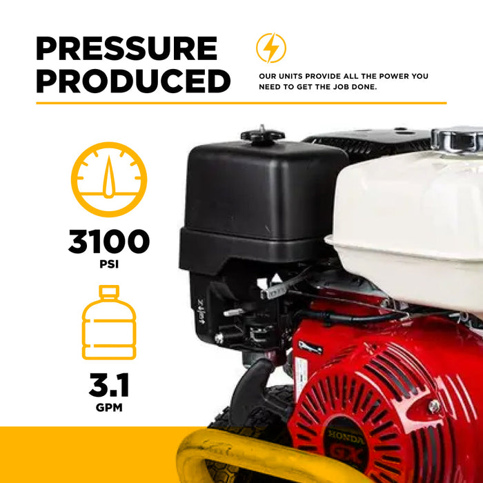 Be Power Equipment 4,200 PSI 4.2 GPM Cold Water Gas Pressure Washer with Honda GX390 Engine and CP Triplex Pump on Aluminum Frame - B4213HAAS