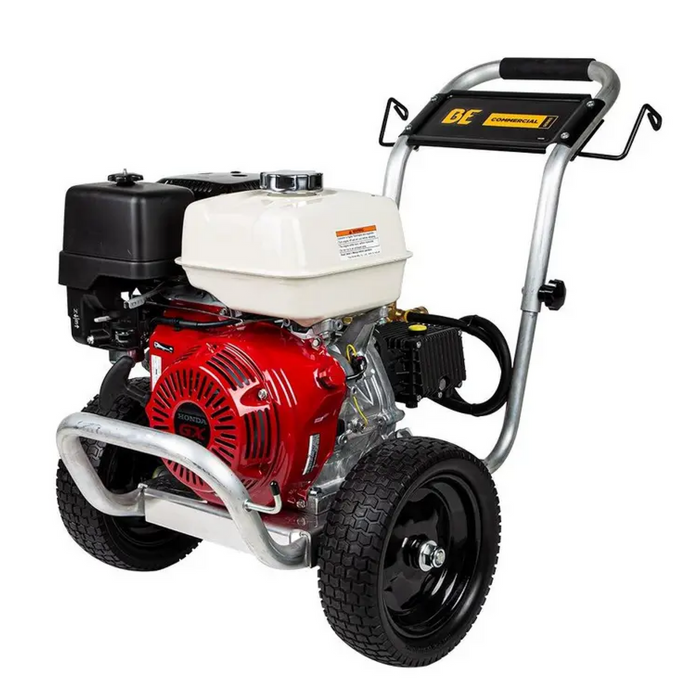 Be Power Equipment 3,100 PSI 3.1GPM Cold Water Gas Pressure Washer Honda GX200 and General Triplex Pump on Aluminum Frame - B3165HAGS