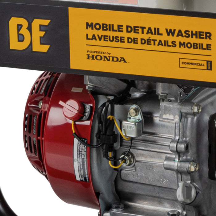 Be Power Equipment 3,100 PSI 3.1 GPM Cold Water Gas Pressure Washer with Honda GX200 Engine and CP Triplex Pump on Roll Cage Frame with Hose Reel - B3165HRAS