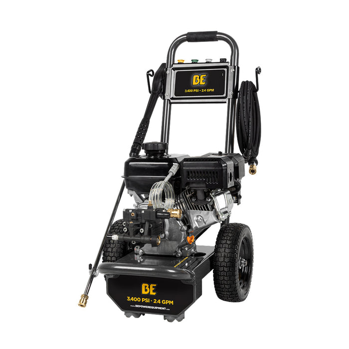 Be Power Equipment 3,400PSI 2.5GPM Cold Water Gas Pressure Washer Powerease 223cc Engine and CP Axial Pump B3475PX