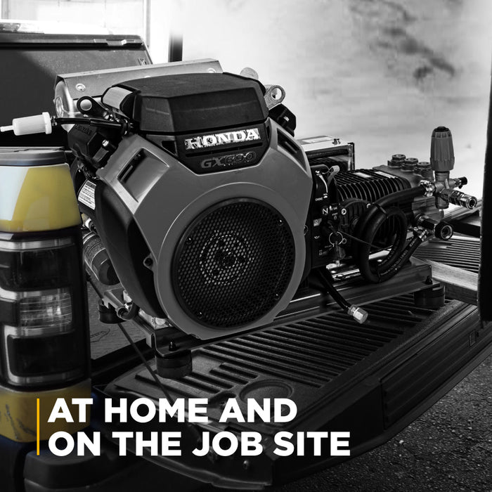 Be Power Equipment 4,000 PSI 8.2 GPM Truck Mount Cold Water Gas Pressure Washer with Honda GX690 Electric Start Engine and General Belt Drive Triplex Pump - B4024HETBGS