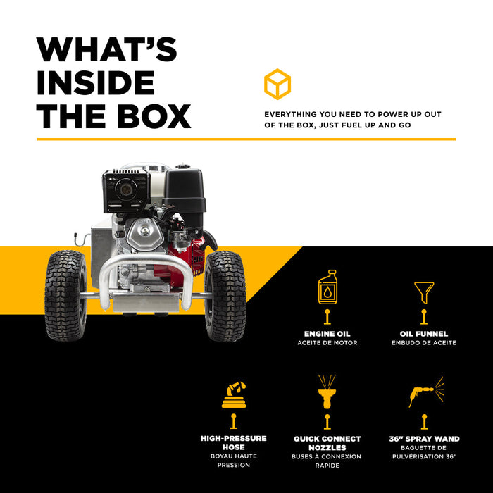 Be Power Equipment 4,200 PSI 4.2 GPM Cold Water Gas Pressure Washer with Honda GX390 Engine and CP Belt Drive Triplex Pump on Aluminum Frame B4213HABAS