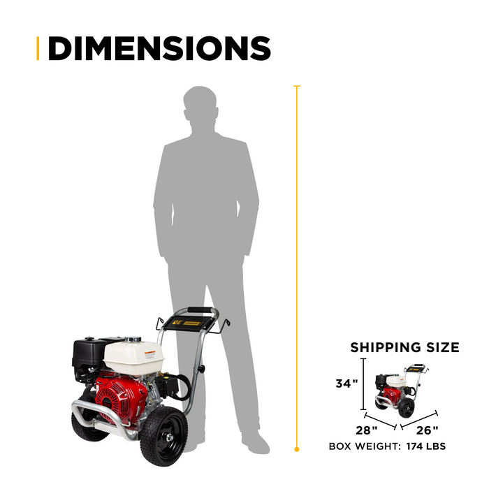 Be Power Equipment 4,200 PSI 4.2 GPM Cold Water Gas Pressure Washer - B4213HABCS