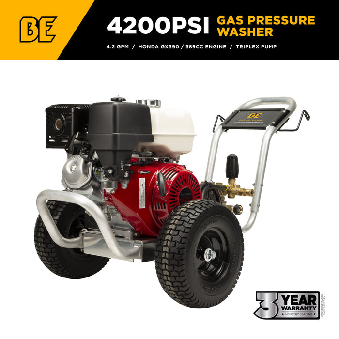 Be Power Equipment 4,200 PSI 4.2 GPM Cold Water Gas Pressure Washer - B4213HABCS