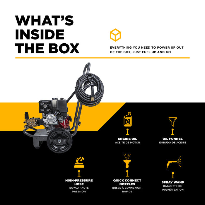 Be Power Equipment 4,200 PSI 4.2 GPM Cold Water Gas Pressure Washer with Honda GX390 Engine and CP Triplex Pump - B4213HA