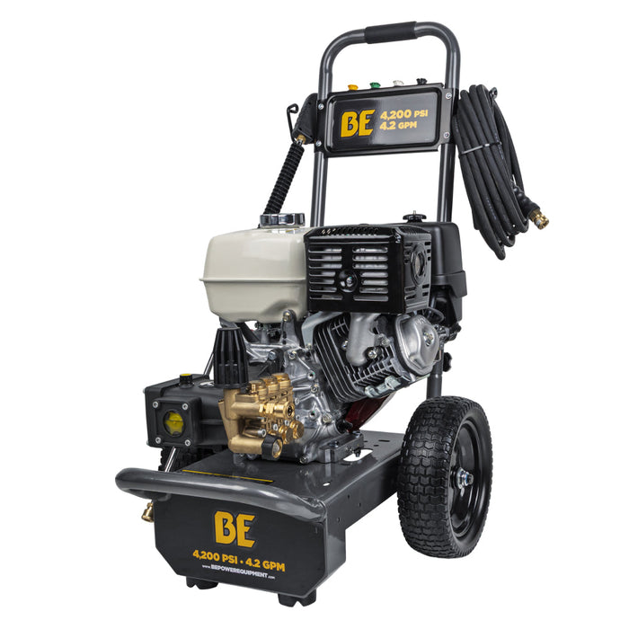 Be Power Equipment 4,200 PSI 4.2 GPM Cold Water Gas Pressure Washer with Honda GX390 Engine and CP Triplex Pump - B4213HA