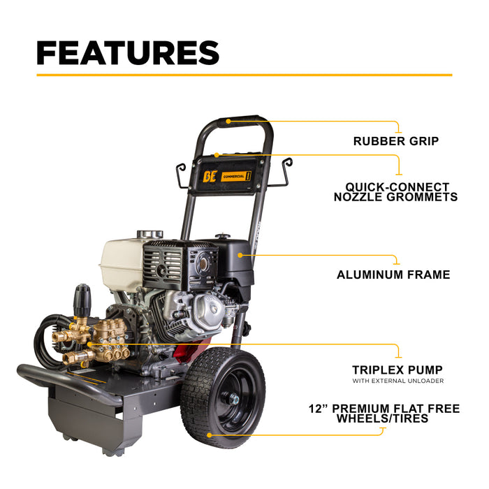BE Power Equipment 4,200 PSI 4.2 GPM Cold Water Gas Pressure Washer - B4213HCS