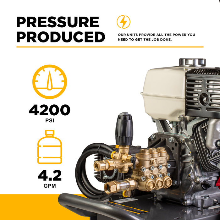 BE Power Equipment 4,200 PSI 4.2 GPM Cold Water Gas Pressure Washer - B4213HCS