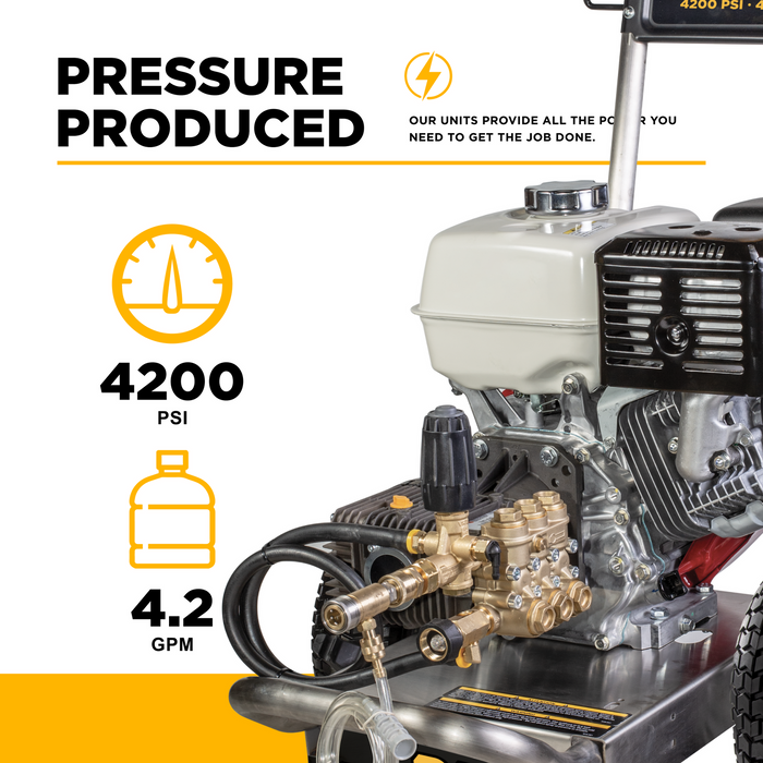 Be Power Equipment 4,200 PSI 4.2 GPM Cold Water Gas Pressure Washer - B4213HSCS