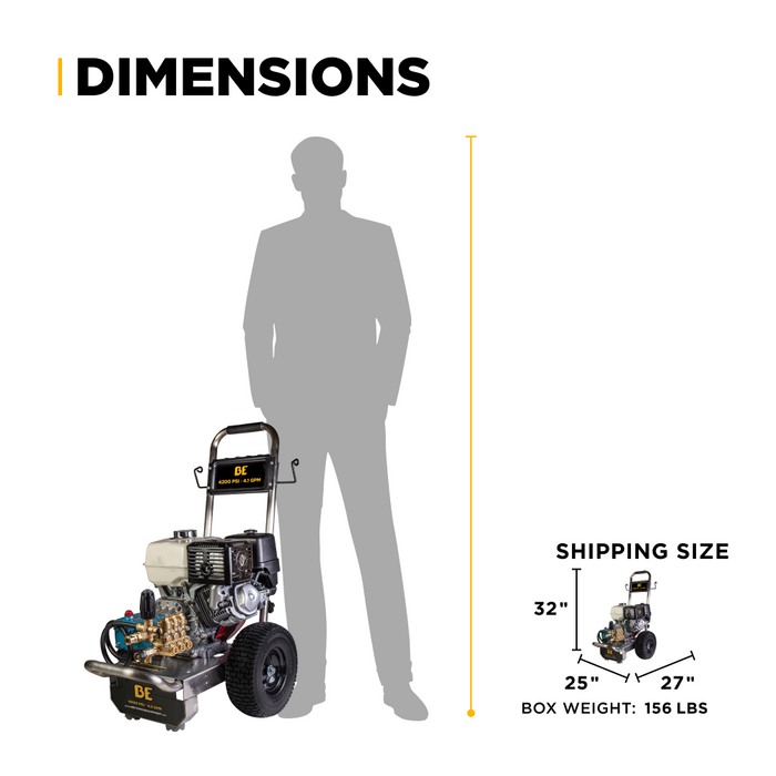 Be Power Equipment 4,200 PSI 4.2 GPM Cold Water Gas Pressure Washer - B4213HSJS