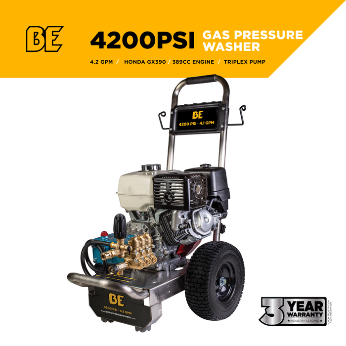Be Power Equipment 4,200 PSI 4.2 GPM Cold Water Gas Pressure Washer - B4213HSJS