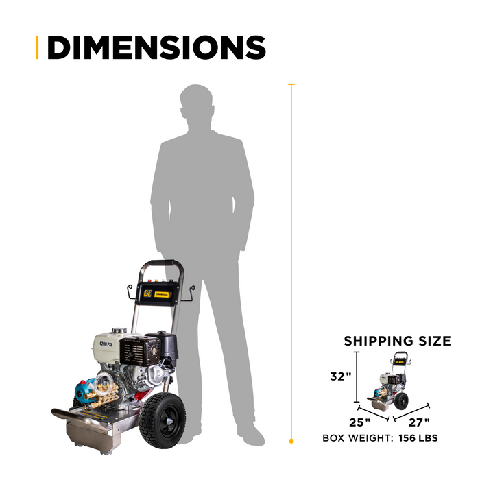 Be Power Equipment 4,200 PSI 4.2 GPM Cold Water Gas Pressure Washer - B4213HSJ
