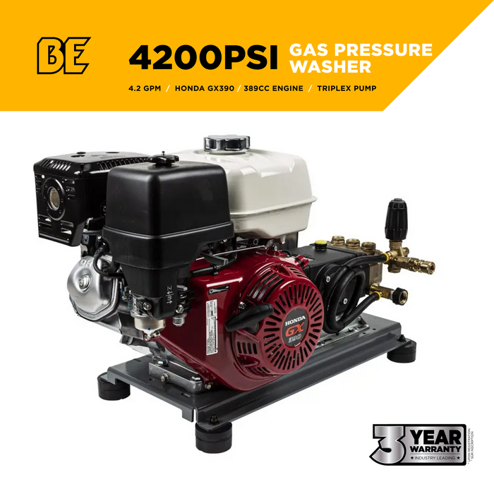 Be Power Equipment 4,200 PSI 4.2 GPM Truck Mount Cold Water Gas Pressure Washer - B4213HTBGS