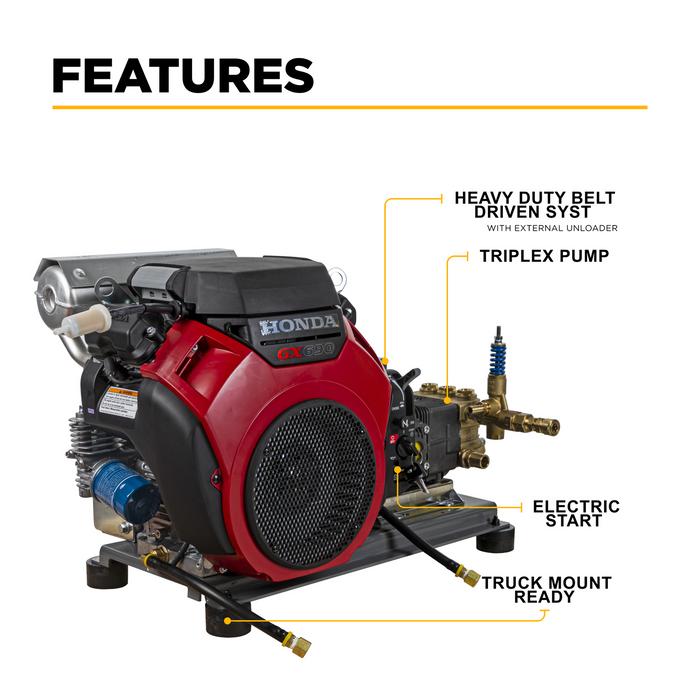 Be Power Equipment 4,200 PSI 8.5 GPM Cold Water Gas Pressure Washer - B4224HETBAS