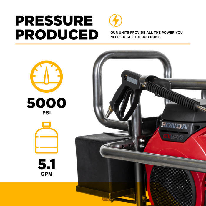 Be Power Equipment 5,000 PSI 5.0 GPM Cold Water Gas Pressure Washer - PE-5024HWEBCOM