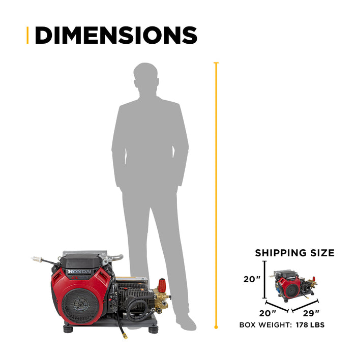 Be Power Equipment 5,100 PSI 5.5 GPM Truck Mount Cold Water Gas Pressure Washer with Honda GX690 Electric Start Engine and CP Belt Drive Triplex Pump - B5024HETBAS