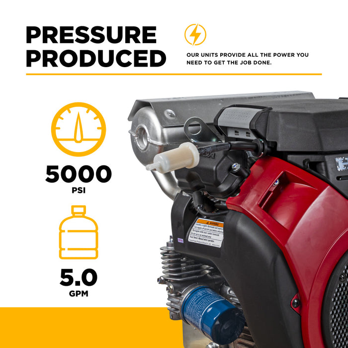 Be Power Equipment 5,100 PSI 5.5 GPM Truck Mount Cold Water Gas Pressure Washer with Honda GX690 Electric Start Engine and CP Belt Drive Triplex Pump - B5024HETBAS