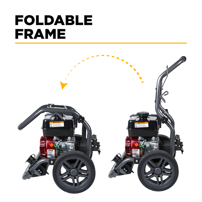 Be Power Equipment 3,400PSI 2.5GPM Cold Water Gas Pressure Washer Powerease 223cc Engine and CP Axial Pump - BE3475PX