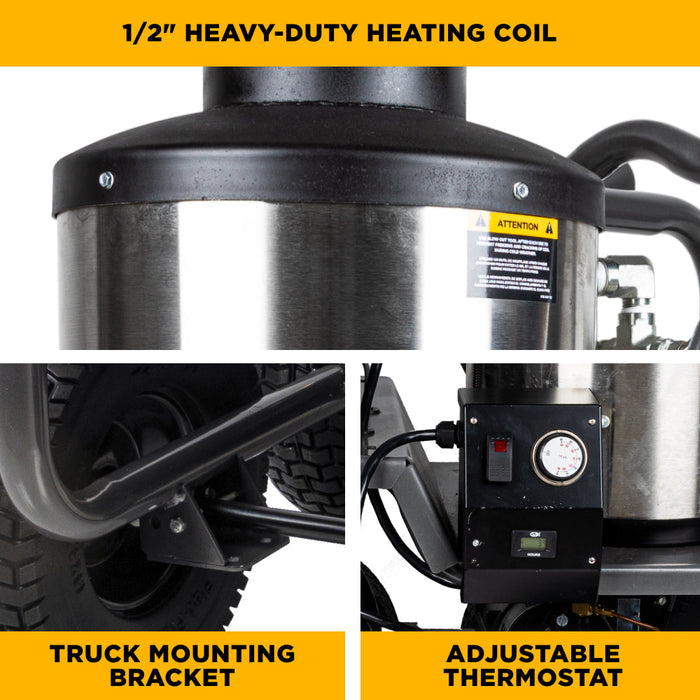 Be Power Equipment 1,500 PSI 2.0 GPM Hot Water Pressure Washer with TechTop Motor and CP Triplex Pump - HW152EA