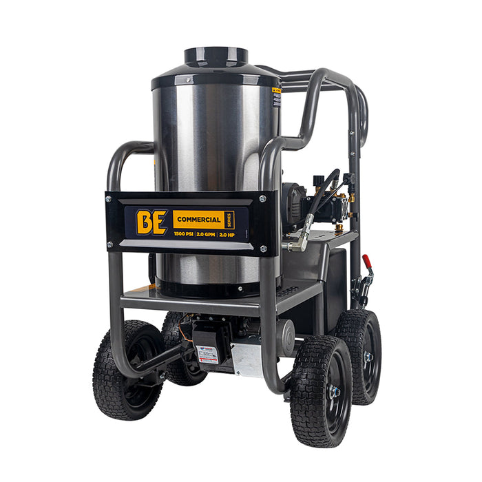 Be Power Equipment 1,500 PSI 2.0 GPM Hot Water Pressure Washer with TechTop Motor and CP Triplex Pump - HW152EA