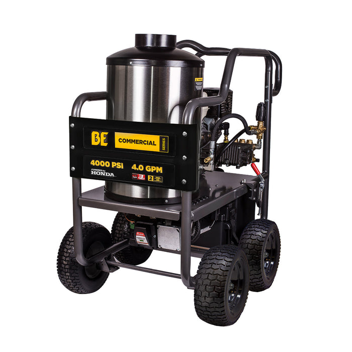 Be Power Equipment 4,000 PSI - 4.2 GPM Hot Water Pressure Washer with Honda GX390 Engine and General Triplex Pump - HW4013HG