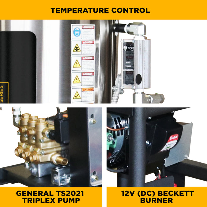 Be Power Equipment 3,500 PSI 5.2 GPM Hot Water Skid Pressure Washer with General Triplex Pump - Z5535GPBDV