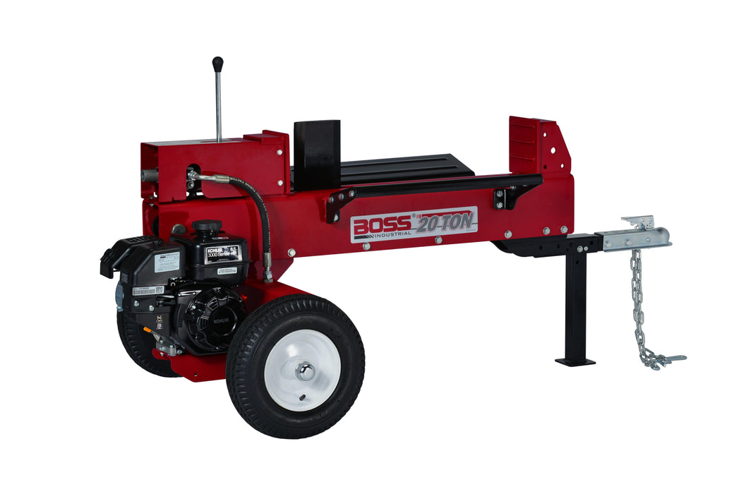 Boss Industrial Professional Dual Action 20 Ton Gas Log Splitter with 6.5 hp 4-cycle OHV Kohler engine GD20T24