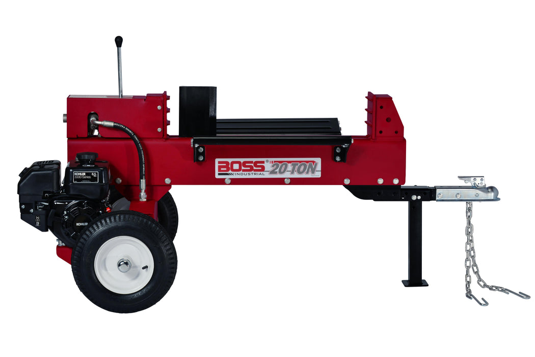 Boss Industrial Professional Dual Action 20 Ton Gas Log Splitter with 6.5 hp 4-cycle OHV Kohler engine GD20T24