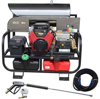 Pressure-Pro Pro-Super Skid V Belt Drive 3500 PSI 5.5 GPM Gas Skid Hot Water Pressure Washer 18 HP Vanguard HP Pump 6012PRO-20G-V
