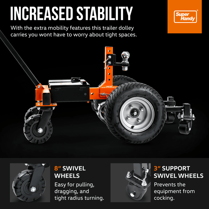 SuperHandy Electric Trailer Dolly Pro - 24V 9Ah Battery, 7500Lbs Towing Capacity GUO094-FBA