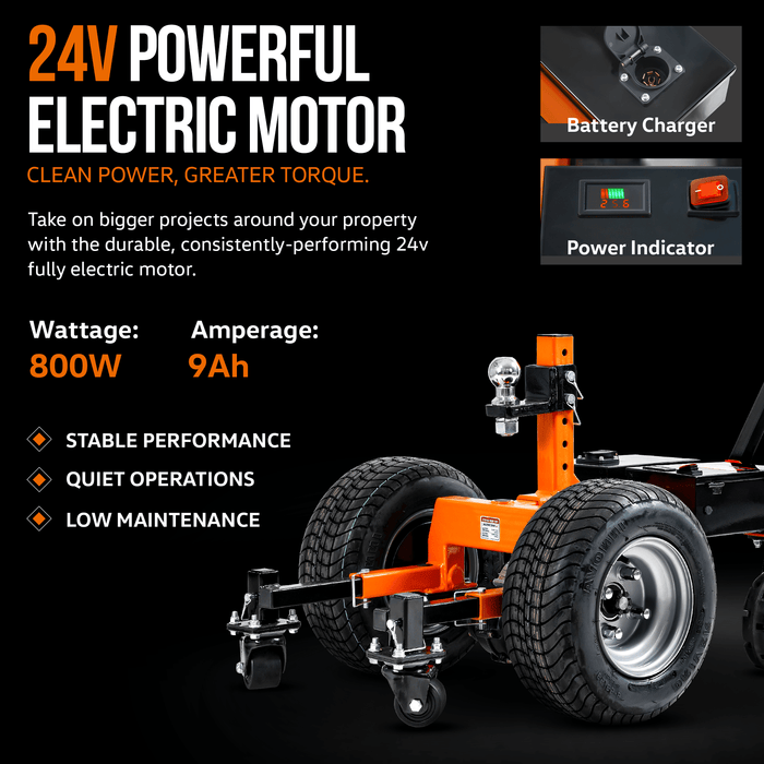 SuperHandy Electric Trailer Dolly Pro - 24V 9Ah Battery, 7500Lbs Towing Capacity GUO094-FBA