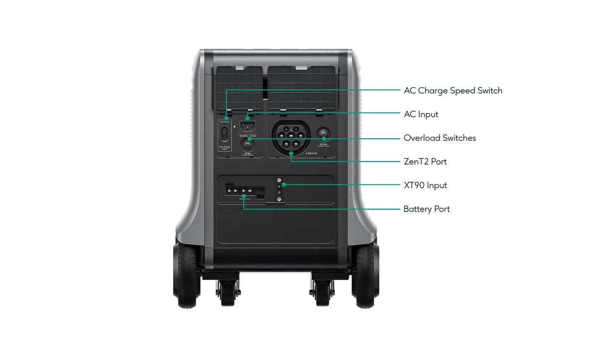 Zendure SuperBase V4600 120/240 Dual Voltage 4608Wh Power Station with B4600 Satellite Battery